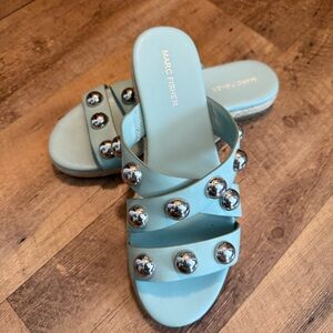 Marc Fisher Blue Studded Women's Sandals